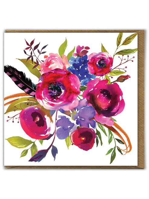 Floral Birthday Card Peony Bouquet By Brainbox Candy