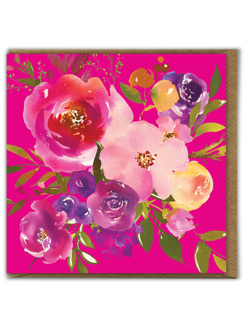 Floral Birthday Card - Violet Rush