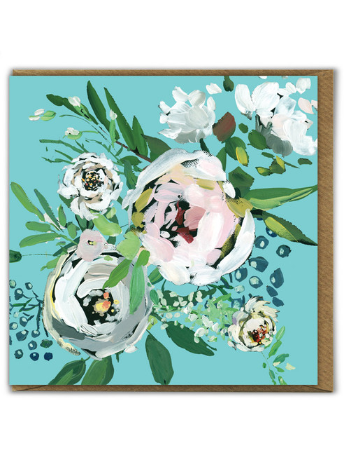 Floral Birthday Card Antique White