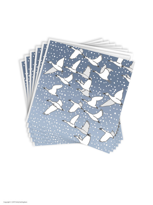 Christmas Card Pack Of 6 'Snow Goose' Xmas Cards By Emily Burningham