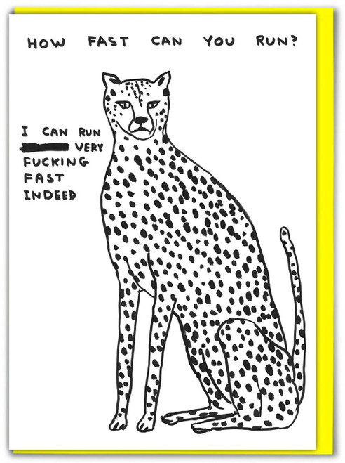David Shrigley Fast Cheetah Greetings Card