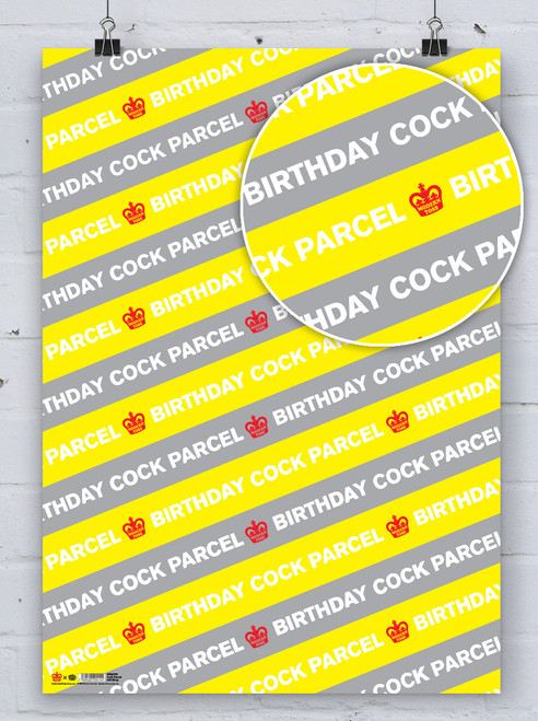 Rude Gift Wrap - Birthday Cock Parcel Wrapping Paper By Modern Toss
