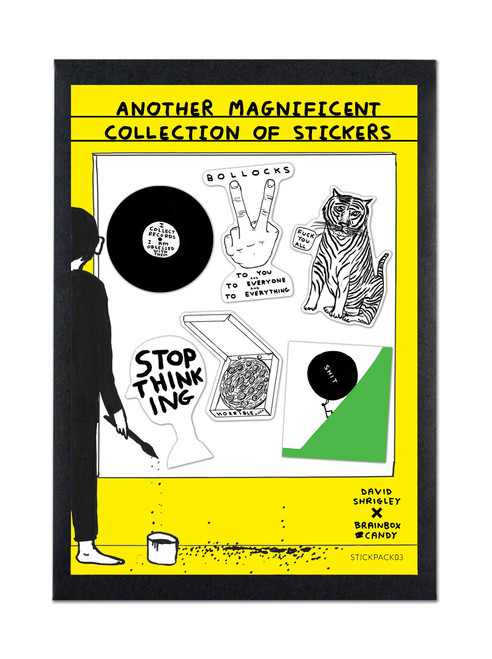 Funny Set of 6 Vinyl Stickers (Set 3) By David Shrigley