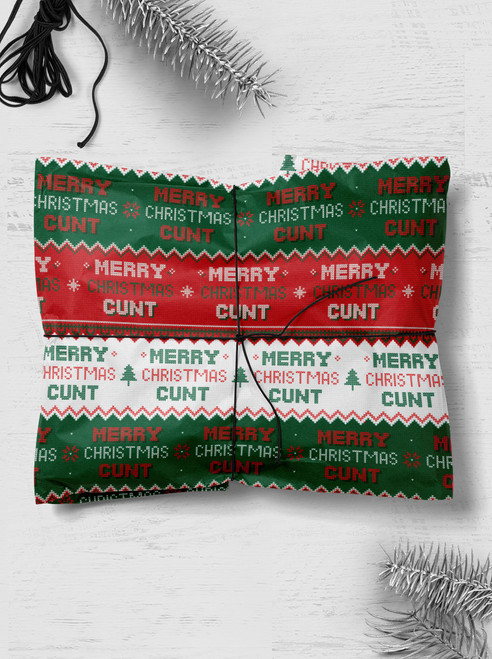 Rude Gift Wrap - Merry Christmas C-Word Wrapping Paper