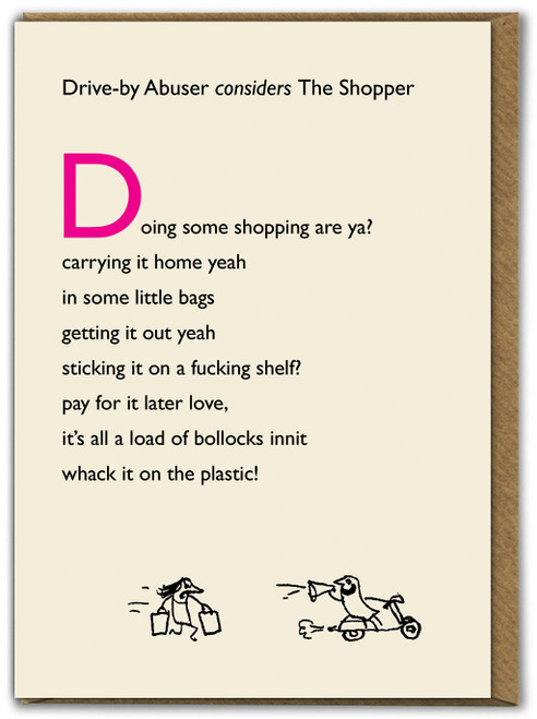 Rude Birthday Card Drive By The Shopper By Modern Toss