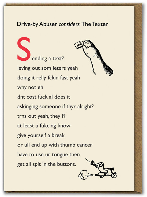 Rude Birthday Card Drive By Texter By Modern Toss