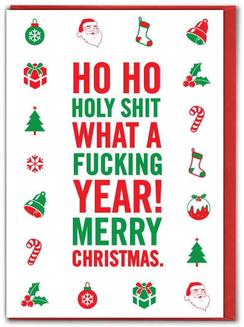 Rude Christmas Card - Ho Ho Holy Poo