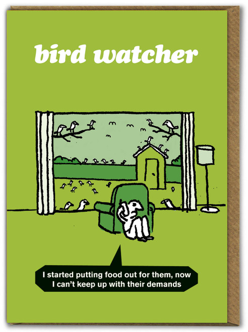 Funny Birthday Card Bird Watcher By Modern Toss