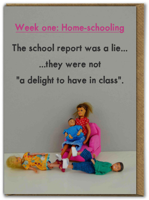 Funny Isolation Birthday Card Home Schooling By Bold and Bright