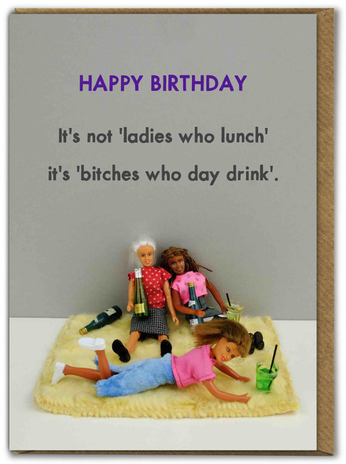 Funny Birthday Card Bitches Who Day Drink By Bold and Bright