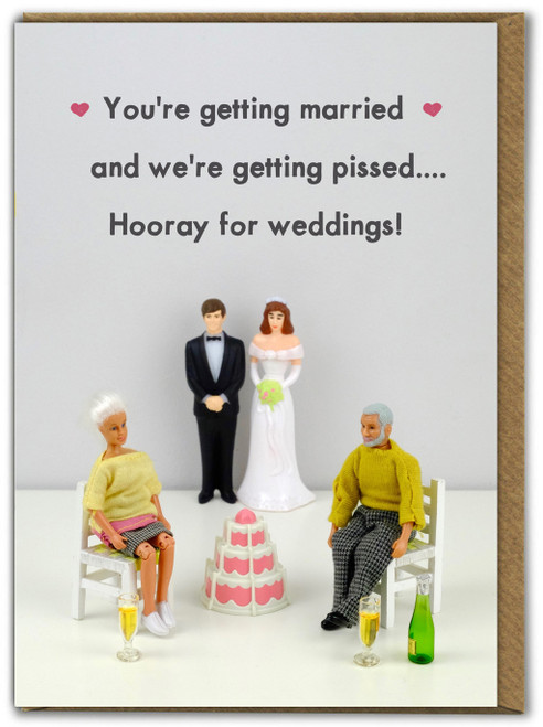 Rude Wedding Card - Hooray By Bold and Bright