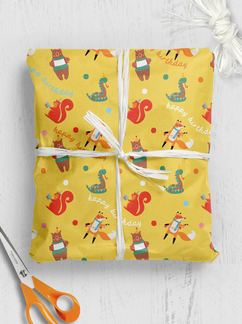 Children's Gift Wrap - Party Animal Birthday Wrapping Paper