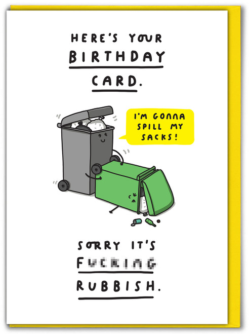 Rude Birthday Card Sorry It's Rubbish By Tillovision