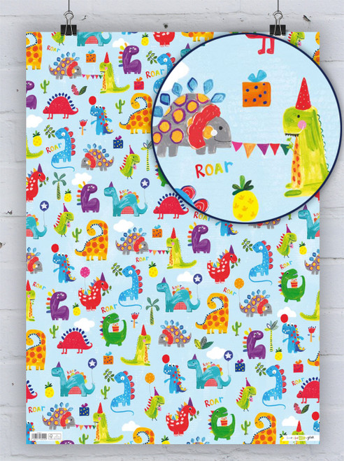 Children's Gift Wrap - Dinosaur Boys Wrapping Paper By Glick