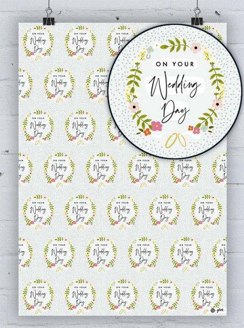 Luxury Wedding Gift Wrap - Wedding Day Wreath Wrapping Paper By Glick
