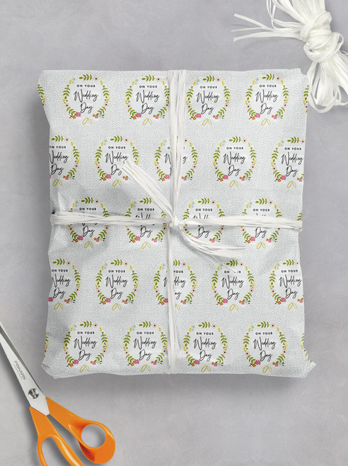 Luxury Wedding Gift Wrap - Wedding Day Wreath Wrapping Paper By Glick