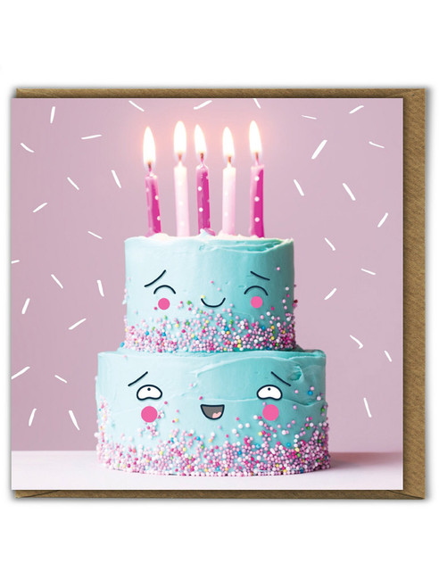 Funny Birthday Card Cake & Candles