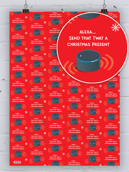 Rude Gift Wrap - Alexa Christmas Wrapping Paper
