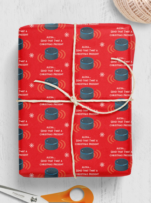 Rude Gift Wrap - Alexa Christmas Wrapping Paper