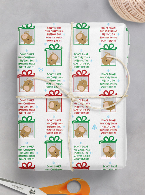 Funny Gift Wrap - Christmas Hamster Wrapping Paper By Brainbox Candy