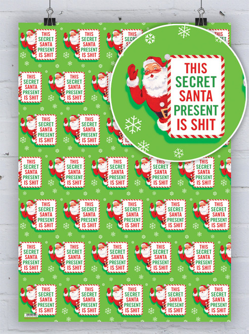 Rude Gift Wrap - Secret Santa Christmas Wrapping Paper By Brainbox Candy