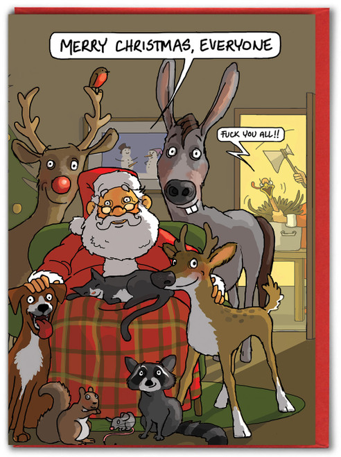 Rude Christmas Card - F You All Christmas By Bryony Walters