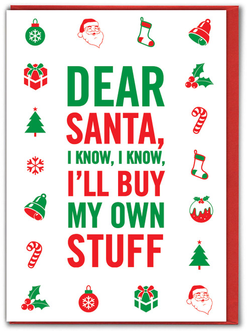 Funny Christmas Card - Buy My Own Stuff By Brainbox Candy