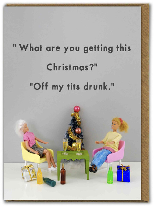 Rude Christmas Card - Off My Tits By Bold and Bright