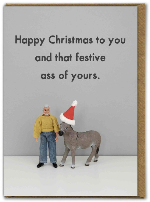 Rude Christmas Card - Festive Ass Jeff By Bold and Bright