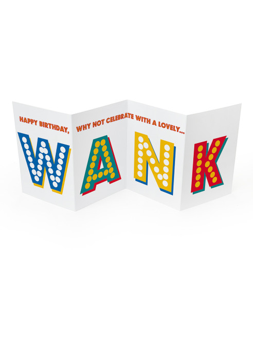 Rude Birthday Concertina Card Lovely Wank