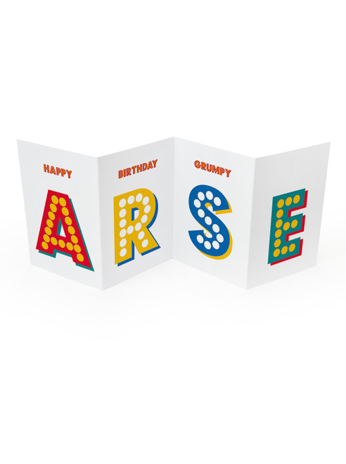 Rude Birthday Concertina Card Grumpy Arse By Brainbox Candy