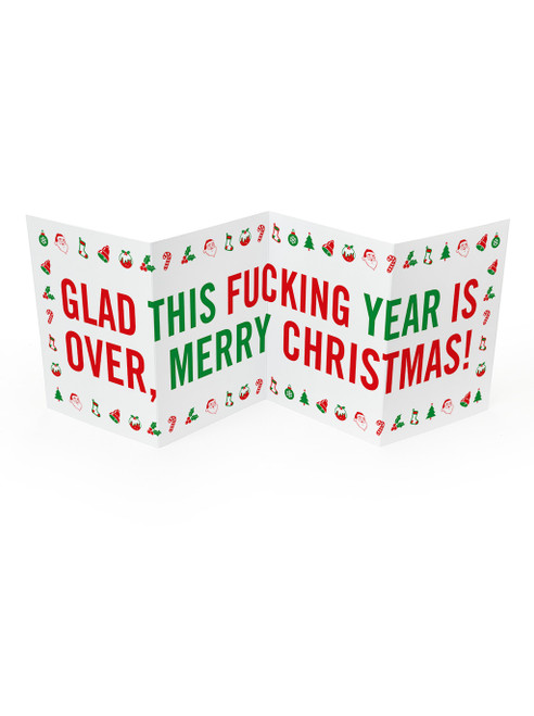 Funny Xmas Card - Year Is Over Christmas Concertina Card