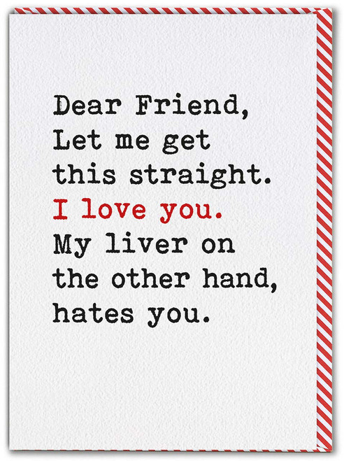 Funny Birthday Card My Liver Hates You