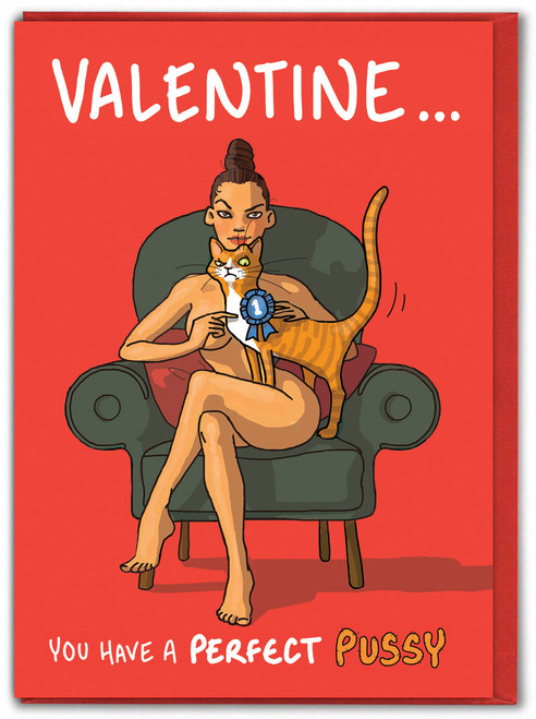Rude Valentines Card Perfect Pussy Cheeky By Bryony Walters