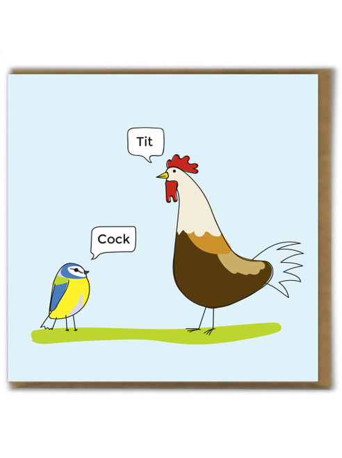 Rude Birthday Card Bird and Worm By Objectables