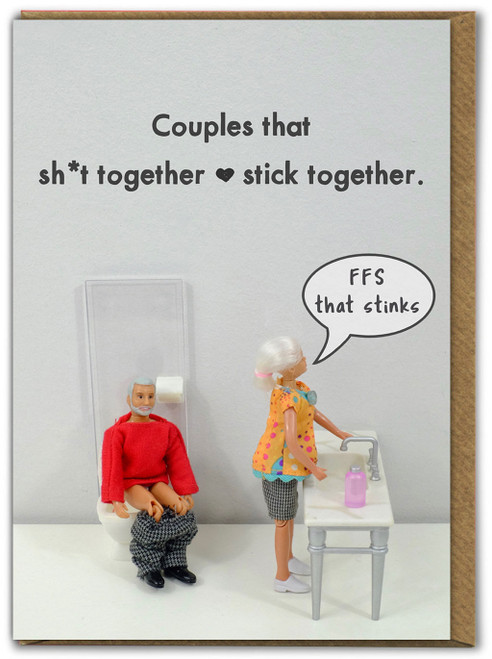 Rude Valentines Card Couple Poo By Bold and Bright