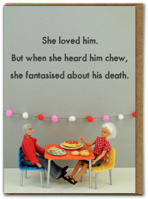 Funny Valentines Card Chew By Bold and Bright
