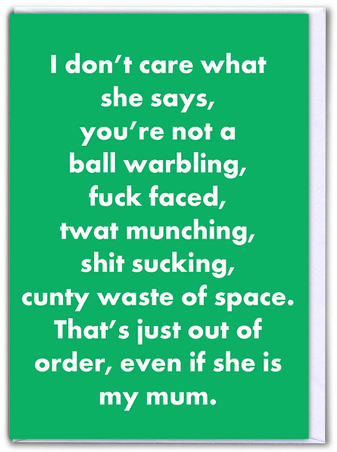 Rude Birthday Card Even If She Is My Mum By Objectables