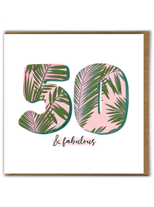 Lovely 50th Birthday Card - Age 50 & Fabulous By Ciess Prints