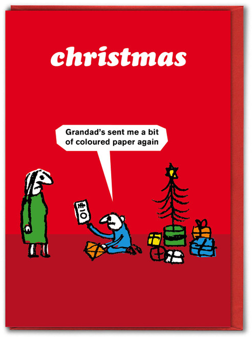 Funny Christmas Card Coloured Paper By Modern Toss