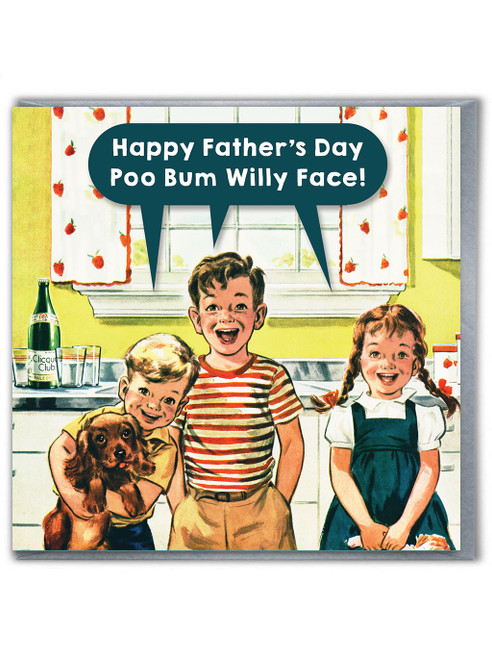 Funny Father's Day Poo Bum Willy Face Card