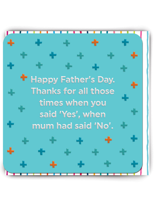 Funny Embossed Father's Day Card Saying Yes