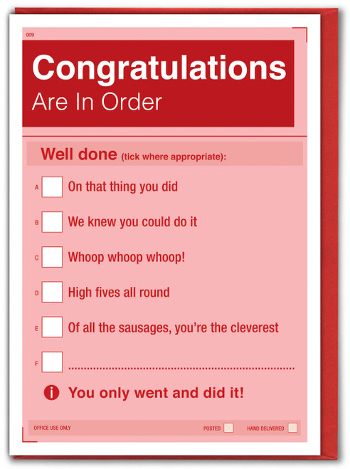 Funny Congratulations Card - Well Done...