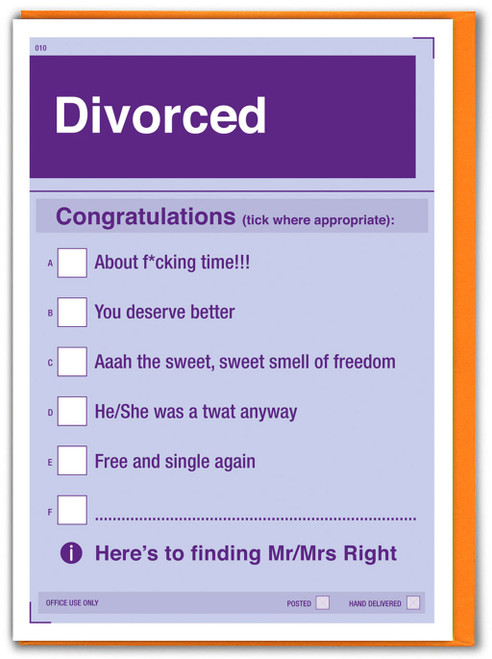 Funny Divorce Celebration Card