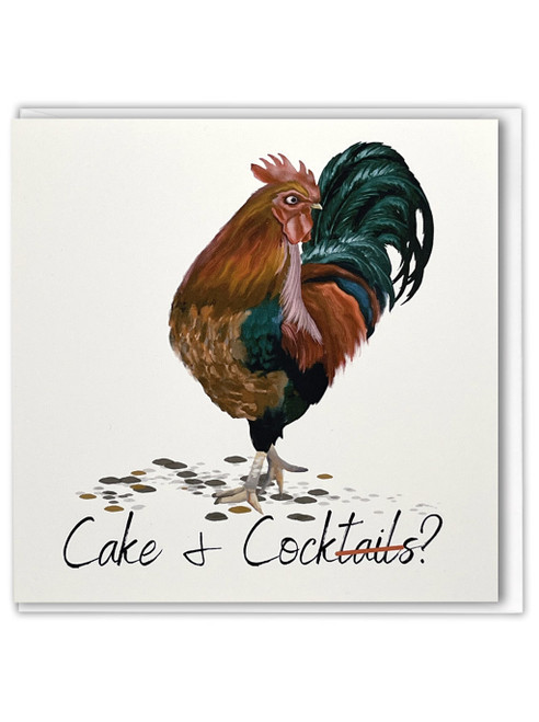 Funny Birthday Card Cake & Cocktails By Art By Samantha