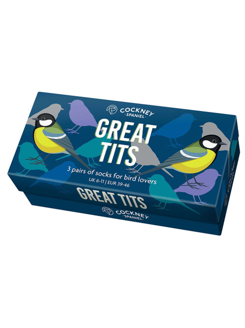 Rude Gift For Him - Great Tits - Box of 3 Pairs of Socks By Cockney Spaniel