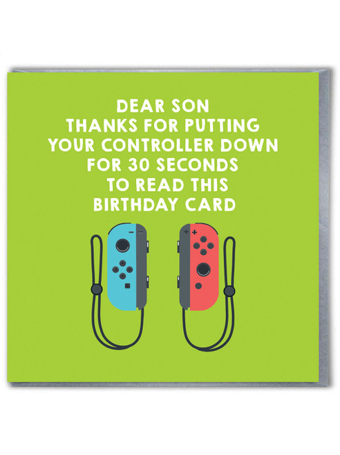 Funny Son Birthday Card Game Controller Red