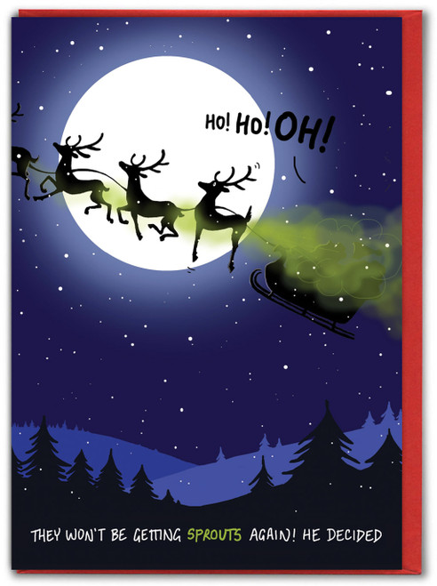 Funny Christmas Card - Won't Be Getting Sprouts Again By Bryony Walters
