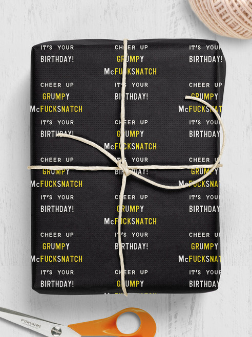 Rude Gift Wrap - Grumpy McF-snatch Wrapping Paper