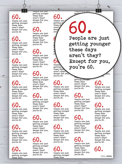 Age 60 Gift Wrap - Funny 60th Birthday Wrapping Paper